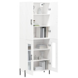 Berkfield Highboard White 69.5X34X180 Cm Engineered Wood - thumbnail 3