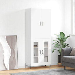 Berkfield Highboard White 69.5X34X180 Cm Engineered Wood - thumbnail 1