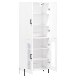 Berkfield Highboard White 69.5X34X180 Cm Engineered Wood - thumbnail 4