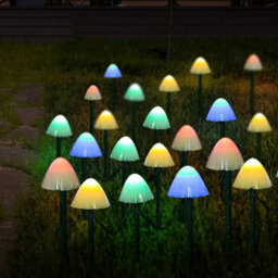 Colorful Solar Powered Mushroom Fairy String Lights Waterproof Outdoor Garden Ornaments - thumbnail 3