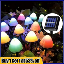 Colorful Solar Powered Mushroom Fairy String Lights Waterproof Outdoor Garden Ornaments - thumbnail 5