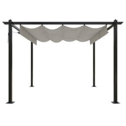 Berkfield Garden Gazebo With Retractable Roof 3X3 M Cream - thumbnail 3