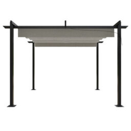 Berkfield Garden Gazebo With Retractable Roof 3X3 M Cream - thumbnail 4