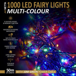NETTA 1000 Led 50M Fairy String Christmas Tree Lights Outdoor And Indoor Plug In -  Multi Colour - thumbnail 2