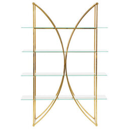 Beliani 4 Tier Shelving Unit Hollow Metal 175 Cm Gold - thumbnail 4