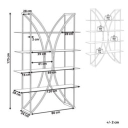 Beliani 4 Tier Shelving Unit Hollow Metal 175 Cm Gold - thumbnail 3