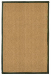 Brown, Green Herringbone Weave Large Rug, (L)200Cm X (W)135Cm - thumbnail 1