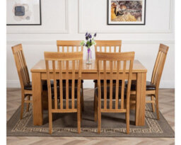 That's Furniture Dakota 152 X 87 Cm Chunky Medium Oak Dining Table And 6 Chairs Dining Set With Harvard Chairs - thumbnail 2