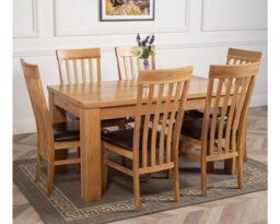 That's Furniture Dakota 152 X 87 Cm Chunky Medium Oak Dining Table And 6 Chairs Dining Set With Harvard Chairs - thumbnail 3