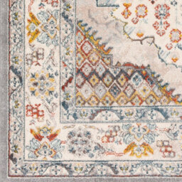 Livabliss Square Ankara-Vintage Grey Taupe Blue Traditional Boho Living Dining Bedroom Rug 200 X 200 Cm Easy Care, Non Shedding - thumbnail 7