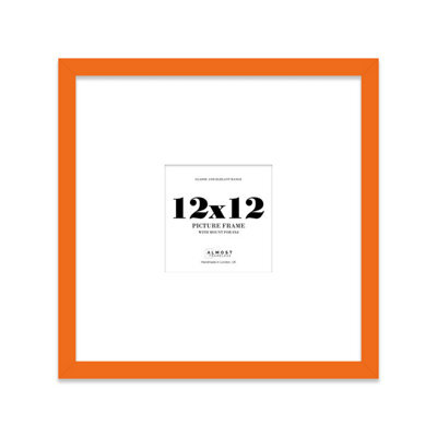 "12X12"" Orange Picture Frame - 12X12"" Square Frame With 8X8"" Mount For 12X12""/8X8"" Pictures Classic Style Gallery Wall, 1 Pack" - image 1
