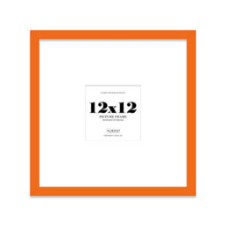"12X12"" Orange Picture Frame - 12X12"" Square Frame With 8X8"" Mount For 12X12""/8X8"" Pictures Classic Style Gallery Wall, 1 Pack" - thumbnail 1