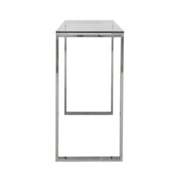 Vanity Living Slim Metal Console Table For Hallway Living Room Furniture, 120Cm Entryway Table With Clear Glass Top - thumbnail 7