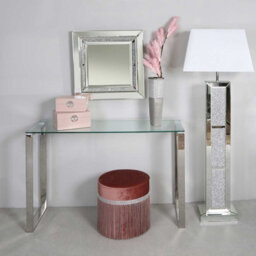Vanity Living Slim Metal Console Table For Hallway Living Room Furniture, 120Cm Entryway Table With Clear Glass Top - thumbnail 2