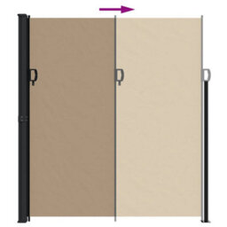 Walplus Retractable Side Awning Garden Sun Shade Canopy Gazebo For Back Door, Porch, Patio Taupe 220X600 Cm - thumbnail 5