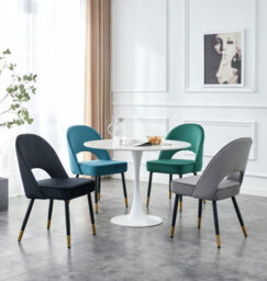 Hygrad Built to Survive Set Of 2 Dining Chairs Velvet Padded Seat Metal Legs Kitchen Chair Home Office Set - thumbnail 5
