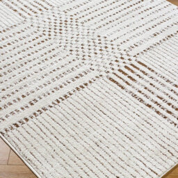 Livabliss Galey Alix Architect-Modern Ivory Brown Graphic High Pile Living Dining Bedroom Rug 80 X 220 Cm Easy Care, Non Shedding - thumbnail 6