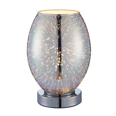 Anson Lighting Elk Table Light Finished In Chrome Holographic Glass And Chrome Plate - image 1