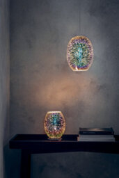Anson Lighting Elk Table Light Finished In Chrome Holographic Glass And Chrome Plate - thumbnail 4