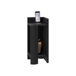 Decortie Elos Modern Narrow Right Module Bedside Table Nightstand 25Cm Drop-Door Storage Black Wood - thumbnail 2