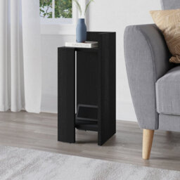Decortie Elos Modern Narrow Right Module Bedside Table Nightstand 25Cm Drop-Door Storage Black Wood - thumbnail 4
