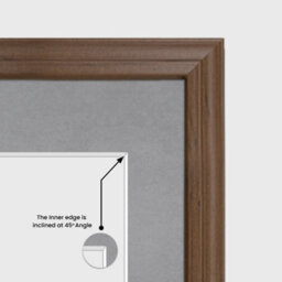 AK Frames 20X14 Walnut Classic Multi Photo Frame With Mid Grey Mount - Holds 2 Apertures (2X) A4 Photos - thumbnail 7