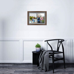 AK Frames 20X14 Walnut Classic Multi Photo Frame With Mid Grey Mount - Holds 2 Apertures (2X) A4 Photos - thumbnail 3