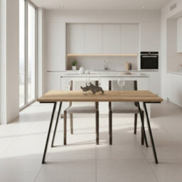 Liwia Extendable Dining Table Modern 130 210 80 Cm Table In Wotan Oak With Matching Extension Leaf - thumbnail 2