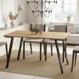 Liwia Extendable Dining Table Modern 130 210 80 Cm Table In Wotan Oak With Matching Extension Leaf - thumbnail 3