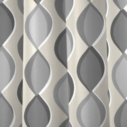 Fusion Lennox Modern Geo Print Grey Eyelet Curtains - thumbnail 3