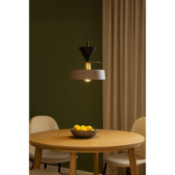 Luminosa Lighting Luminosa Valia Dome Pendant Ceiling Light Brown, Gold, Black 1X E27 - thumbnail 2