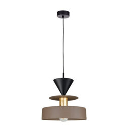 Luminosa Lighting Luminosa Valia Dome Pendant Ceiling Light Brown, Gold, Black 1X E27 - thumbnail 1