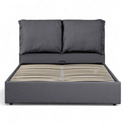 OAT Home Chester Modern Pillow Headboard Ottoman Storage Double Bed Frame - Charcoal Grey - thumbnail 5