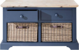 Statement Furniture Florence Storage Bench With 2 Drawers And 2 Baskets -  Navy Blue - thumbnail 1