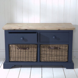 Statement Furniture Florence Storage Bench With 2 Drawers And 2 Baskets -  Navy Blue - thumbnail 3