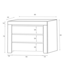 Furneo Modern White 3 Drawer Chest Of Drawers Cabinet Storage Matt & High Gloss Clifton 15 - thumbnail 4