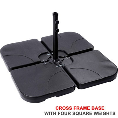 Crystals 4 Piece Banana Cantilever Parasol Base Weights Metal Stand Holder Cross Frame - image 1