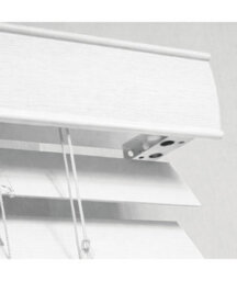 50mm Slat White Grained Faux Wood Venetian Blind With Strings 150Cm Drop - 95Cm - thumbnail 3