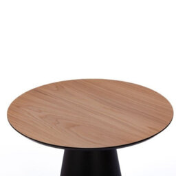 Cone 630 Modern Coffee Table Oak Veneer Top With Black Edge Trim Sturdy Metal Leg Compact 63 Cm Oak Design - thumbnail 3