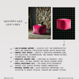 Kosi Atelier Kosiatelier Bean Bag Velvet Footstool Ottomona Cube Pouf Chair Pouffe, Polystyrene Beads Filled - Hot Pink, 30Cm X 30Cm X 30Cm - thumbnail 6