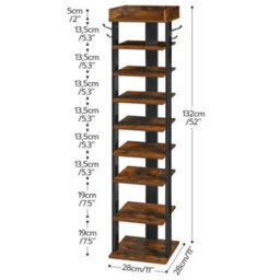 28 X 28 X 132 Cm Shoe Rack Shoe Storage Organizer Corner Shelf Display Shelf - thumbnail 2