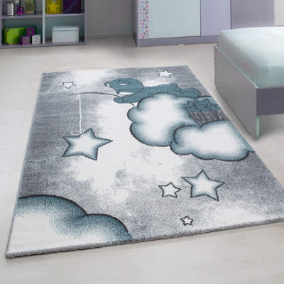 Bravich Blue Baby Bear Stars Rug - Kids - 80X150Cm - image 1