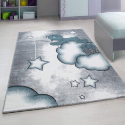 Bravich Blue Baby Bear Stars Rug - Kids - 80X150Cm - thumbnail 1