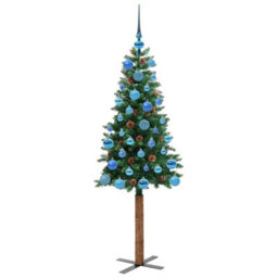 Vidaxl Slim Christmas Tree Green 150 Cm Pvc And Solid Pine Wood - thumbnail 4