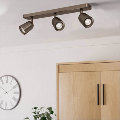 Loops Modern Design Dark Bronze Triple Led Ceiling Spotlight For Indoor Spaces - image 1