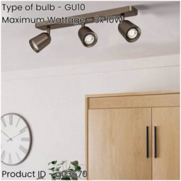 Loops Modern Design Dark Bronze Triple Led Ceiling Spotlight For Indoor Spaces - thumbnail 2