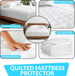 Ameha Super King Size Mattress Protector 30Cm Deep Fitted Mattress Cover-Adjustable Resistant Quilted Bed Cover (180X200Cm) - thumbnail 6
