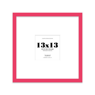 "13X13"" Bright Pink Picture Frame - 13X13"" Square Frame With 9X9"" Mount For 13X13""/9X9"" Pictures Art Deco Style Room Decor, 1 Pack" - image 1