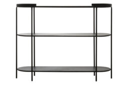 Premier Housewares Interiors By Premier Console Table, Black Console Table With Glass Top, Glass And Metal Console Table, Three Tier Hallway Table
