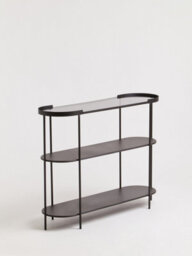 Premier Housewares Interiors By Premier Console Table, Black Console Table With Glass Top, Glass And Metal Console Table, Three Tier Hallway Table - thumbnail 5